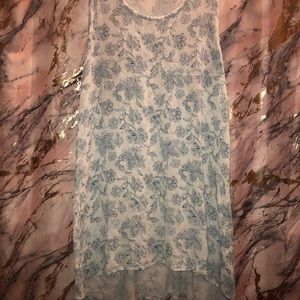 Blue & white tank top